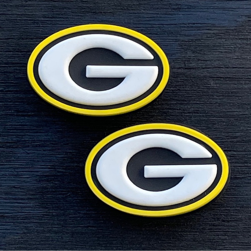Packers Shoe Charms, 2 Pieces, Shoe Charms for Croc Shoes, Green Bay Packers